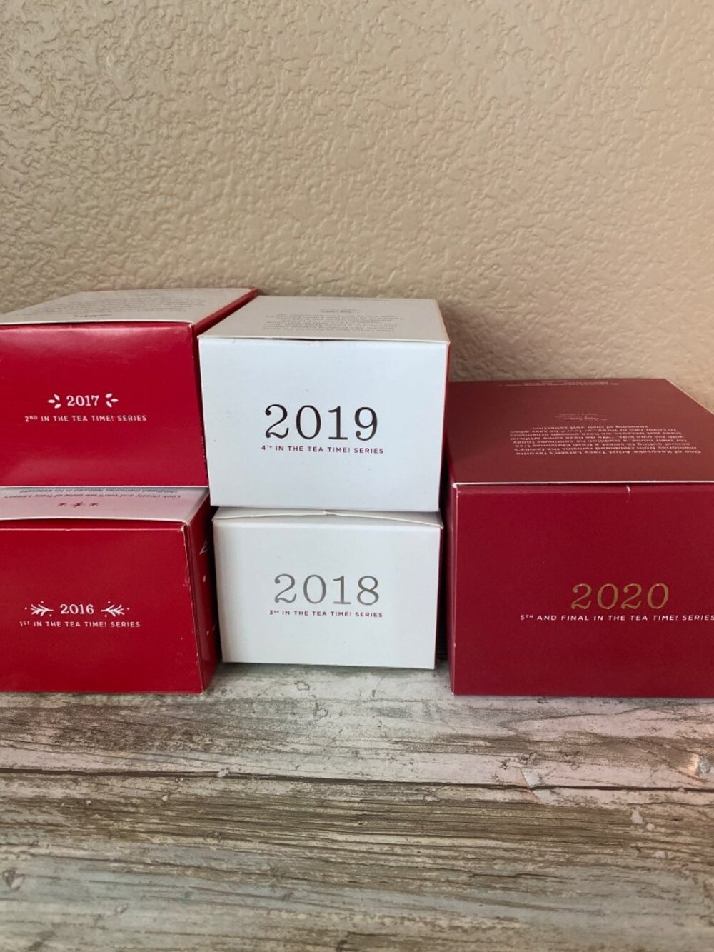 Set of 5 Hallmark Keepsake "Tea Time" Ornaments 2016 - 2020 NEW in Box - Picture 2 of 16